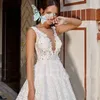 Boho Beading Wedding Dresses Backless A Line Floor Length Backless Beading Bridal Gowns Robes de Mariees Plus Size