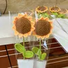 Other Arts and Crafts Knitted Artificial Flowers Finished Hand Woven Flower Handmade Simulation Flower Yarn Crochet Rose Sunflower Wedding Decor 1PC YQ240111