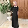 Ethnischer Kleidungsstil Abaya Muslimische Damenmode Kleid Sommer Elegant Satin Perlen