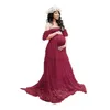 Robe de maternité en dentelle européenne et américaine, manches courtes, robe à manches courtes pour photographie, 240111