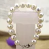 Bracciali vendita calda naturale 1011mm bianco perla d'acqua dolce filo perline quasi rotonde braccialetto braccialetto moda donna gioielli fai da te 7.5 pollici B3128