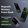 Połączony bank z telefonu komórkowego bezprzewodowy bank zasilający magnetyczny 30000 mAh przenośny powerbank typ C Szybka ładowarka dla iPhone'a Samsung All Magsafe Seriesl240111