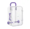 200pcs Clear Mini Rolling Travel Bavul lehine Kutu Düğün İzler Parti Resepsiyon Şeker Paketi Bebek Duş Ücretsiz Kargo SN