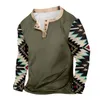 Męskie koszule T Outdoor Vintage Vintage Button Vink-Neck Modna moda Sport T-shirt estetyczne bluzy zimowe ubrania męskie jesienne odzież wierzchołka