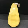 Pendants Natural Yellow Amber Pendant Jewelry For Women Lady Men Healing Gift 30x17x6mm Beads Silver Crystal Stone Luck Gemstone AAAAA