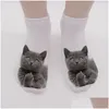 Chaussettes pour enfants Impression 3D Funny Cute Cartoon Kitten Unisexe Court Creative Colorf Mtiple Cat Face Happy Low Ankle pour les femmes Drop Delivery 2 Dhsfv