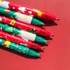 20 unids Creative Christmas Press Gel Pen 05 mm Tinta negra Suministros de escritura Escuela de dibujos animados Regalo para estudiantes Papelería Plumas para firma 240111