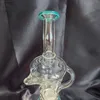 12inchs high-quality Recycler Dab Rigs Hookah Thick Glass Water Bongs Gravity Bong Bubbler Smoking Waterpipes w 14mm quartz and bowl, multi colors avaliable