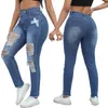 Large size denim pant women's clothing high-quality Designer diagonal buckle women's high waisted small leg jeans