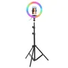 Statieven 26cm 33cm Rgb Selfie Ring Led-licht met standaard Statief Fotografie Studio Ringlampen voor telefoon Tiktok Youtube Make-up Video Vlog