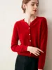 Women's Knits Long Sleeve Solid Cardigan Fashion Women Sweater Pure Cashmere Tops O-Neck Spring Autumn Winter Knitwear