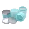 Storage Bottles 24pcs LighT Blue Plastic Cream Jars Silver Lid Empty Cosmetic Container Wide Mouth Bottle Hair Mask Pot 100G 120G 150G 200G