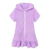 Kids Bathrobe For Little Girl Children Clothing Girl Bath Robe Clothes Zip Up Hooded Night Robe Kids Pajamas For Girl 3-11 Years 240111