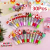 30pcslot Söt mini Ballpoint Pen Christmas Series 4 Color Ball Pennor For Kids School Writing Supplies Office Stationery Gifts 240111