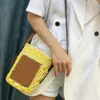 Kadın Lüks Kova Çantası Tek Omuz Crossbody Çanta Moda Yeni Rafya Namlu Saman Dokuma Çanta Elden Çekme Dış Mekan Boş Zamanlı Büyük Kapasite Plaj Çantası