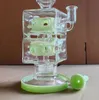 New unique bong hookah best 14mm suqare huge recycler glass bong water pipe oil gig 12.5" big bubbler Mobius Matrix Sidecar Heady