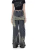 Джинсы High Street в американском стиле в стиле ретро, женские летние свободные широкие брюки, модные повседневные мешковатые брюки с кисточками в стиле панк, Y2K 240110
