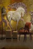 Dropship Custom Any Size Abstrakt 3D Stereoskopisk lättnad Hästkonst Väggmålning för vardagsrum Studierum sovrum väggmålningar wa8672233