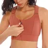 Femmes Sports Bras Collants Crop Top Yoga Gilet Fermeture À Glissière Avant Plus La Taille Sangle Réglable Antichoc Gym Fitness Athlétique Brassière 240110