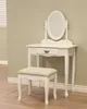 Набор туалетного столика Frenchi для домашнего интерьера с табуретом и зеркалом