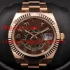 2 Kolor Wysokiej jakości Sky-Dweller 42MM 326934 326935 STEL PALIVE STELL MECHANICAL AUTOMATIC MIENS MENS Watch Black Dial Men'270s