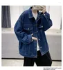 Herrjackor vårhösten soild beskuren jean lös hiphop streetwear tvättade denimjacka rockar cardigan toppar