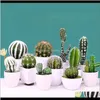 Flores decorativas grinaldas festivas fontes de festa entrega direta 2021 22 estilos suculentas artificiais planta miniatura falso cactus269f