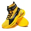 Мужские кроссовки большого размера с толстой подошвой, носки, мужская спортивная обувь, спортивная обувь для бега, мужские желтые вязаные кроссовки GME-2619 240110
