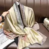 Scarves 2024 Women Fashion Foulard Designer Scarf Soft Silk Feel Luxe Flower Shawl Dual-use Thin Four Seasons OEM Wholesale