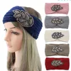 Winter keep warm knitting headband Womens woolen yarn hairband outdoors sports Headwear Hand woven Yoga Head Band Party Favor DB291