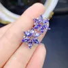 Stud Earrings Natural Tanzanite Women's Sterling Silver S925 Wedding Gem Certified Jewelry Boutique