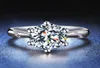 Anillo de diamante de moissanita de laboratorio de 6mm, joyería de plata de ley 925, anillos de compromiso para boda para mujeres y hombres, joyería de fiesta 4278787