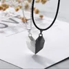 Chains Heart Magnetic Necklace Black Rope Bff Love Magnet Closure Attract Dainty Friendship Couple Pair Jewelry Collier