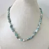 Chaînes 5 8-6 10mm irrégulière dominicaine Larimar pépite collier en acier inoxydable délicat 2024 chaîne de cou de cou de cou de bijoux femme cadeau