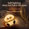 1 st led nattljus, söt panda tecknad djur silikonlampa, USB -laddningsbar tidpunkt sovlampa, kreativt sovrum sovrum lampa, för heminredning