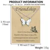 Chains Necklace Butterfly Collarbone Chain Friendship Card Good Friend Magnet Crystals Jewelry Rose Initial Necklaces For Women