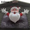 10m 32.8ft fabrikspris Santa Claus LED -upplyste uppblåsbara jul Santas och present med presentpåse gratis fartyg till dörr inkluderade fläkt