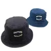 Chapeaux de seau de créateur brodés avec lettre de mode CLogo, chapeau décontracté en Denim lavé pour femmes
