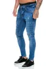 Jeans pour hommes Créateur de mode hommes jean rétro bleu Stretch coupe ajustée peint déchiré jean hommes Style coréen Vintage pantalon Denim décontracté Hombre J240111