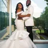 Afrykańska arabska sukienka ślubna African African African Sukienka dla panny młodej sukienki ślubne z Illusion z Illusion Warstwowy Tiul Lace Suknie ślubne do małżeństwa NW006
