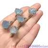 Anéis de cluster Natural Pirita Anel de Cobre 925 Cristal de Prata Real Jóias Aquamarine Vintage Talismãs Gemstone Charme Amuleto Presentes