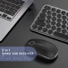 Klawiatury Jelly Combie bezprzewodowe klawiatura i myszy kombinacja 2.4G Slimonomiczna ergonomiczna cicha klawiatura i mysz z okrągłymi klawiszami dla laptopa z systemem Windows PCL240105