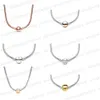 met doos nieuwe Designer Originele S925 Zilveren Hanger Kettingen voor vrouwen Sieraden DIY fit Pandoras Moments Snake Chain Ketting Mode sleutelbeen kettingen cadeau