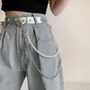 Ceintures Femmes Transparent Coeur Ceinture Punk Chaîne Pour Pantalon Papillon Rivet Boucle Boucle Taille Sangle Claire Résine PVC Jeans