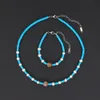 designers necklaces 2023 Bohemian Vacation Natural Stone Bead Splicing Necklace Bracelet Set Light Luxury and Unique Design Collar Chain