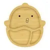 Plates Frog Wooden Dinner Plate Bowl Tableware With Silicone Suction Cup Cartoon