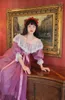 Robes de soirée Été Rétro Lolita Princesse Robe Femme Vintage Violet Organza Dentelle Slash Cou Manches Bouffantes Magnifique Royal Long Robe