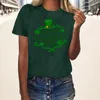 T-shirt da donna T-shirt da donna T-shirt da giorno di San Patrizio T-shirt nazionale irlandese Casual Girocollo allentato Manica corta Top verde Blusa Mujer Moda