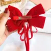 Hair Accessories Velvet Hairpin No Fading Bow Pattern Girl Handmade Clip Fine Workmanship Fabric