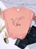 Dames T-shirt Agreement Wi Cat Prints Vrouwelijke T-shirts Schattig Casual Korte mouw Persoonlijkheid Straat Trend Tops Crewne Korte mouw damesyolq